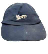 Vintage Crest Uniforms Wendys Restraunt Blue Ballcap Mesh Flat Bill Adju... - $14.08