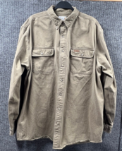 VTG CARHARTT Shirt Mens XL Tall Tan Khaki Denim Button Down Workwear Long Sleeve - £17.54 GBP