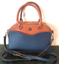 Anne Klein  Color Block Crossbody Bag Navy Blue Brown - £31.28 GBP