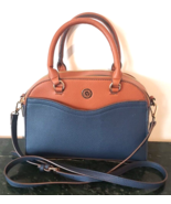 Anne Klein  Color Block Crossbody Bag Navy Blue Brown - £31.23 GBP