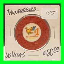 Vintage Las Vegas Thunderbird Hotel Morrey Brodsky $1 Gaming Chip - Rare - HTF - £46.59 GBP
