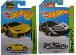 Hot Wheels 2016 Silver McLaren P1 &amp; Lamborghini Huracan LP 610-4 2-Car Bundle Se - £21.18 GBP