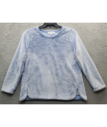 Emily Daniels Pajama Top Womens Petite Medium Multi Fuzzy Fleece Round N... - $33.31 CAD
