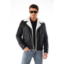 Vinci The Cortina Black Shearling Leather Men Jacket image 11