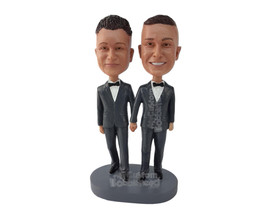 Custom Bobblehead Gay Male Couple Ready To Live Their Life Together, Wearing Sim - £121.47 GBP