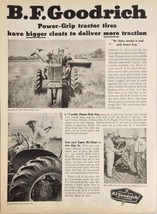 1954 Print Ad BF Goodrich Power Grip Tractor Tires Farmers Akron,Ohio - $18.58