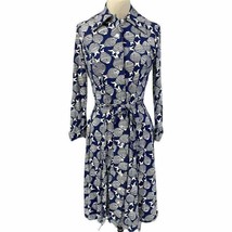 Vintage Jamison Boutique 1970s Blue White Fish Print Shirt Dress Cotton ... - $88.21