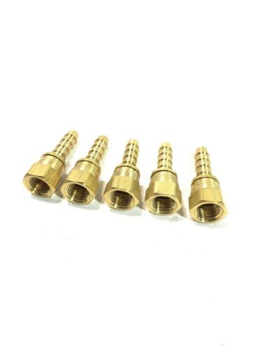 4-Brass 1/4 OD Barb x 1/4 JIC SAE/37° Dual Seat 7/16-20 Thread Swivel 1/... - $27.50