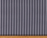 Cotton Navy 1/8&quot; Stripes Striped on White Fabric Print by the Yard D148.13 - £10.12 GBP