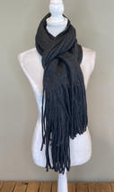 lucky brand NWT $69.50 women’s fringe scarf one size grey P6 - £12.81 GBP