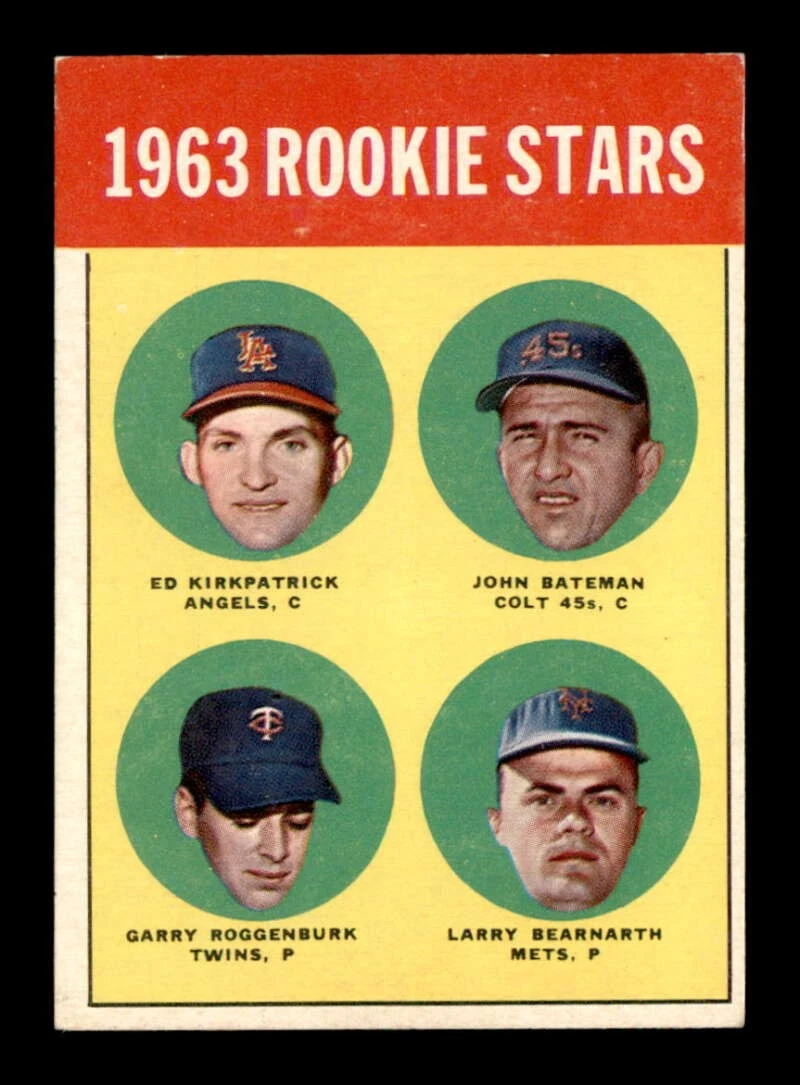 VINTAGE 1963 Topps #386 Kirkpatrick/Bateman/Roggenburk Rookie Stars VG/VGEX - $7.95