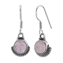 Oxidized Moonstone Charms 925 Silver Fish Hook Earrings - £21.90 GBP