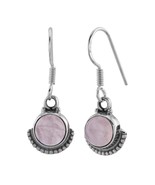 Oxidized Moonstone Charms 925 Silver Fish Hook Earrings - £22.08 GBP