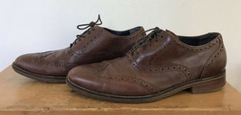 Cole Haan Wingtip Brogues Brown Leather Lace Up Mens Dress Loafer Shoes 8M 41 - $59.99