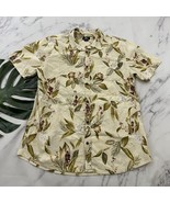 O&#39;Neill Mens Hawaiian Shirt Size XL Cream Green Tropical Leaves Skeleton... - $37.89 CAD