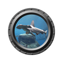 Hammerhead Shark Design 3 - Porthole Wall Decal - $14.00