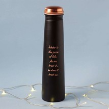 Sadhguru Quote Copper Bottle- Black. For storing and drinking water BY ISHA LIFE - £53.65 GBP