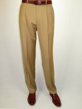 Mens MANTONI Pleated Dress Pants 100% Wool Super 140&#39;s Classic Fit  4090... - £39.62 GBP