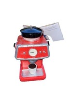 Red Espresso Coffee Machine Christmas Tree Ornament NWT 3.5” Resin - $14.84