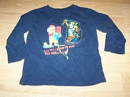 Size 4T Disney Winnie the Pooh &amp; Tigger Holiday T-Shirt Top Does Not Lig... - £7.19 GBP