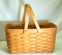 Longaberger Basket Handwoven Signed JM 1995 - $36.62