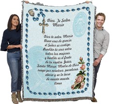 Ave Maria Religious Gift Tapestry Throw Woven From Cotton - Made In The Usa - $77.98