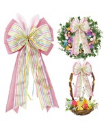 Easter Bows For Wreaths Decorations,Easter Tree Topper Bow,Decorative Bo... - £15.79 GBP