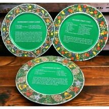 House of Lloyd Tin Recipe Plates Set Christmas Cookie Trays Holiday Desserts - £14.34 GBP