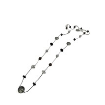 Charming Charlie Black and Clear  Beaded 36 inch Fashion Necklace - £15.49 GBP