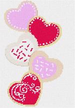 Pepita needlepoint canvas: Heart Cookie Stack, 7&quot; x 10&quot; - £37.55 GBP+