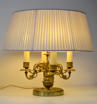Bouillotte French Lamp Gild Bronze 4 lights Flora Motive Empire Style - £932.38 GBP