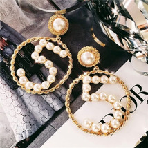 Fashion High Quality Brand Women Earring Jewelry Simple  Number 5 Big Circle Par - £10.46 GBP
