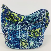 Vera Bradley Katalina Blues Green Floral Crossbody Shoulder Bag Cloth Fabric &#39;15 - £23.72 GBP