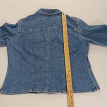Crazy Horse CHPU2672 Women's M Petite Blue Denim Long Sleeve Button Up Jacket image 6