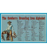Vintage Postcard Texas The Cowboy&#39;s Branding Alaphabet - £7.81 GBP
