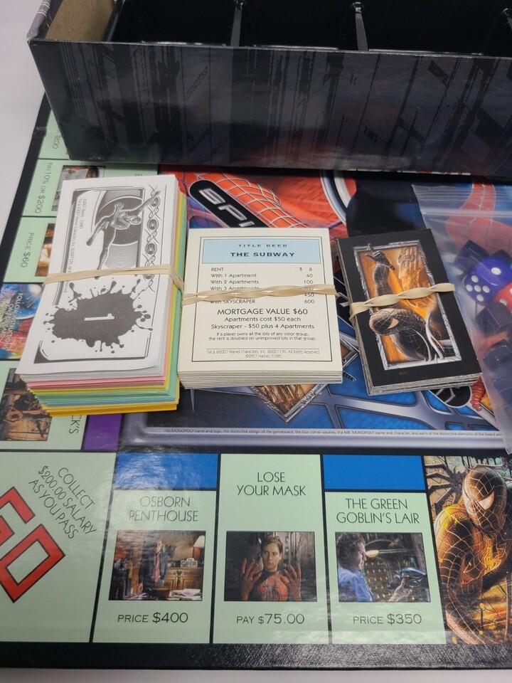 2007 Spiderman  Monopoly Parker Brothers Marvel Board Game 100% Complete Game Item image 6