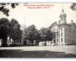 High School Public School Buildings Hastings Michigan MI DB Postcard W18 - $3.91
