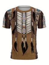 Aztec Men’s Brown T-shirt size extra large western style - $13.86