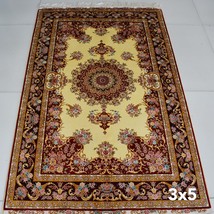 3&#39; x 5&#39; Silk Persian Rug Hand Knotted Oriental Handmade Silk Carpet Bedroom Size - £590.74 GBP