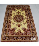 3&#39; x 5&#39; Silk Persian Rug Hand Knotted Oriental Handmade Silk Carpet Bedr... - $750.00