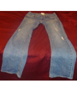 LEVI&#39;S LOW WAISTED BOOT CUT DISTRESSED LIGHT BLUE WASH GIRLS JEAN PANTS ... - $27.87 CAD