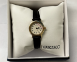 New* Seiko Womens SXGB76 Black Leather Band Watch MSRP $110! - £60.32 GBP