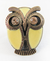 Excellent Vintage Mid-Century MCM Enamel Owl Ring - Sz. 6.5 - £77.86 GBP