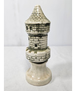 7&quot; Tall Ceramic Chess Piece White Green ROOK Castle Office Home Decor - £10.97 GBP