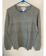 ALFRED DUNNER WOMEN&#39;S SWEATER LT. GREEN PULLON TWEED FABRIC SIZE MEDIUM - $25.57 CAD