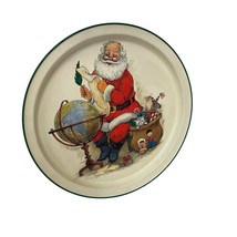 Santa Metal Tin Serving Tray Christmas Display Or For Holiday Treats 13 ... - €8,00 EUR