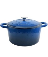 Crock Pot Artisan 7 Quart Round Cast Iron Dutch Oven in Sapphire Blue - £76.44 GBP