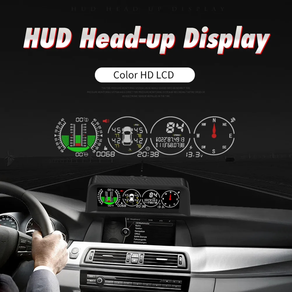 1pc X91 3in1 GPS TPMS HUD For All Vehicle Speed Slope Meter Inclinometer... - $190.55