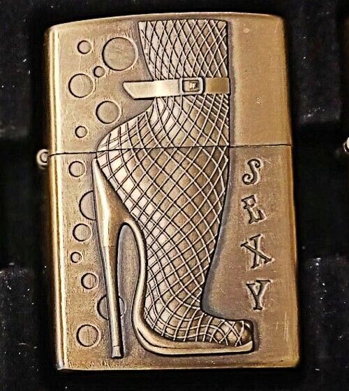 Brass Kantai Sexy Stiletto  Lighter W/Raised Detail - $12.30