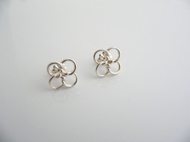 Tiffany &amp; Co Silver Peretti Quadrifoglio Lucky Clover Earrings Studs Gif... - £238.78 GBP